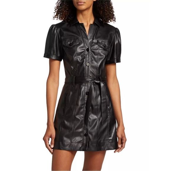 PAIGE Dresses & Skirts - Paige • Amina belted faux leather mini dress NWT